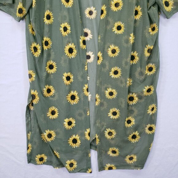 Maternity Love Beachy Boho Mesh Sheer Cover Up Cardigan Sunflower Size M - Picture 3 of 15